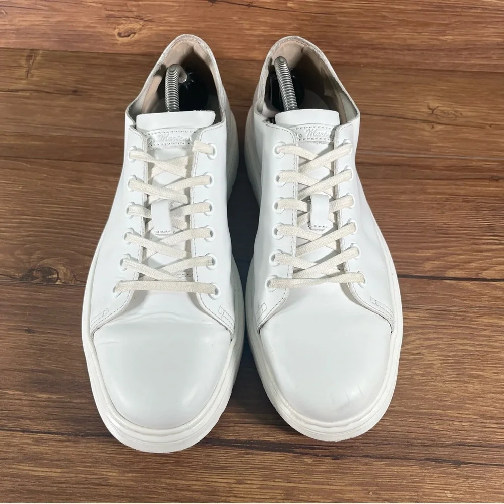Men's White Leather Low-Top Sneakers